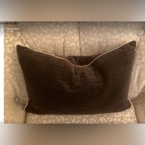 RICH DARK CHOCOLATE VELVET LUMBAR PILLOW- DOWN